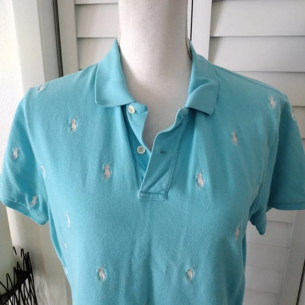 Ralph Lauren Sport boys allover polo embroidered print short sleeve Sz XL‎